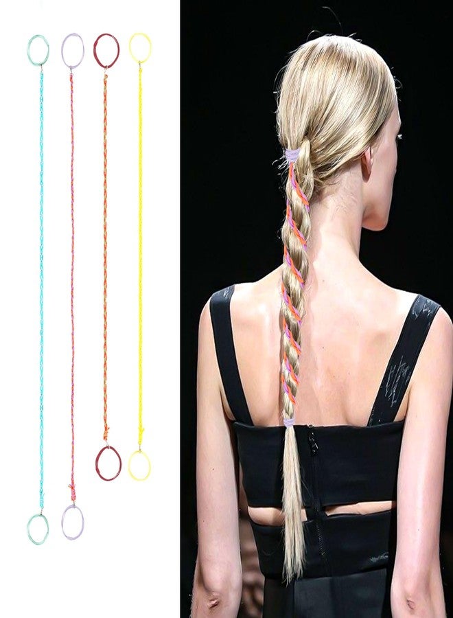 TBUKEOM Sport Hair Ties, 4 Packs Colorful Elastic for Women & Girls, No Damage Ponytail Holders for Fine Thin Long Curly Hair, Stretchy Braided Hair Bands for Sports - Image 1
